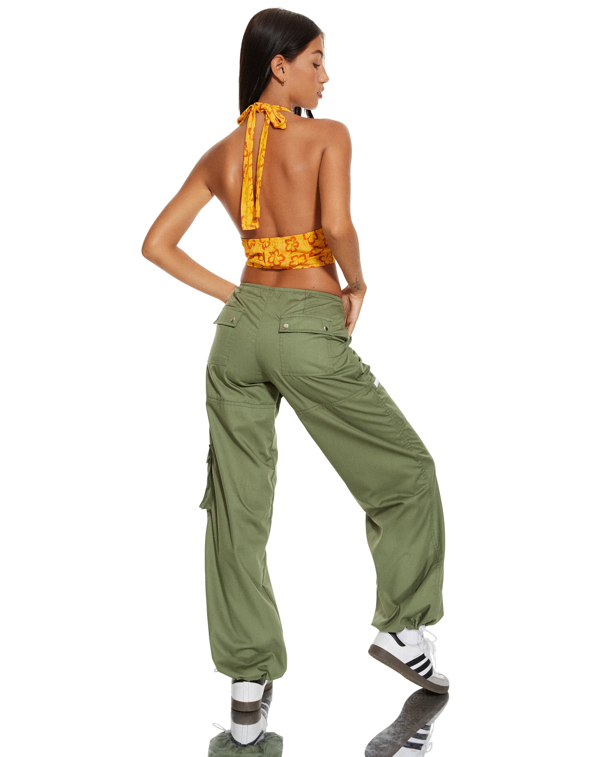 MOTEL X BARBARA Nanda Crop Top in Hibiscus Zebra Orange - Image 5