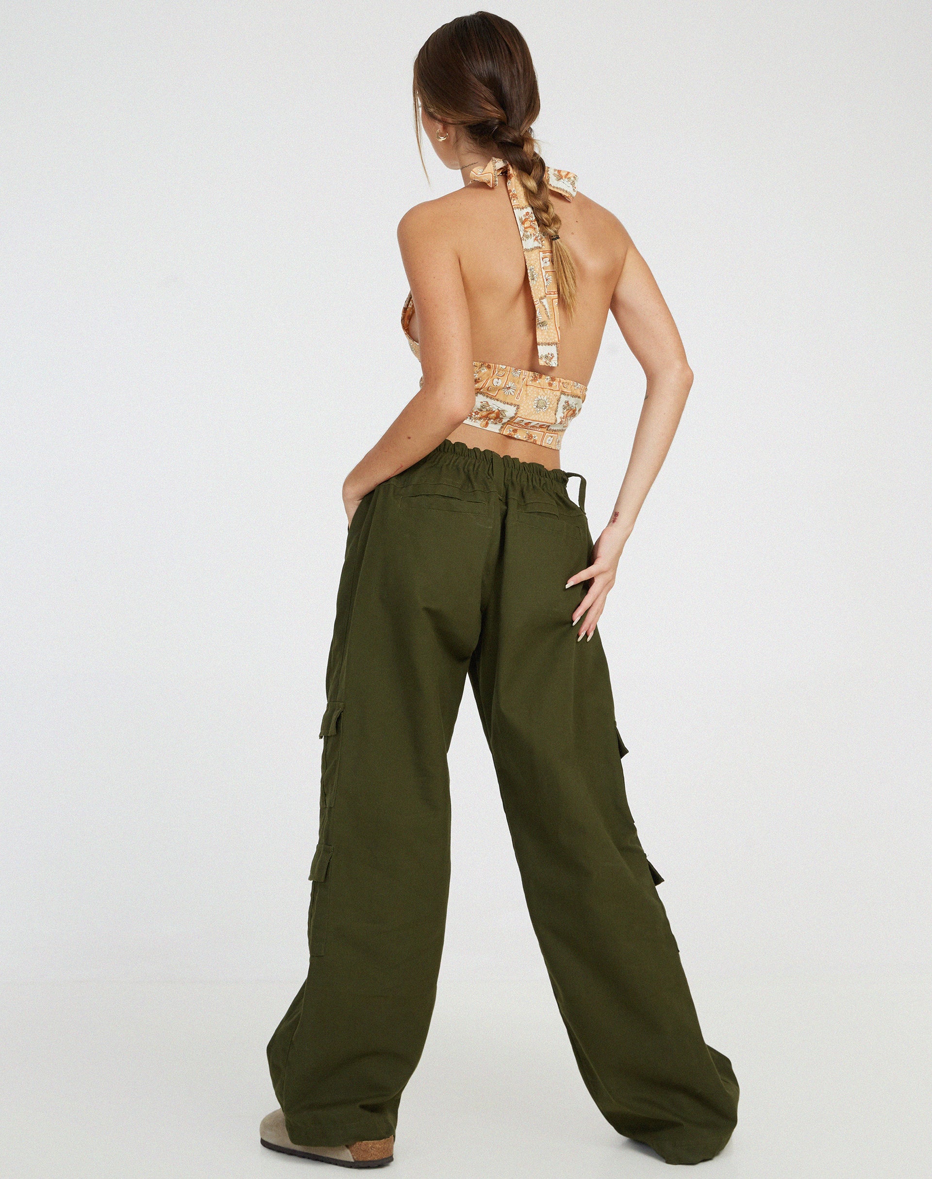 Nanda Crop Top in Picnic Print Brown - Image 4