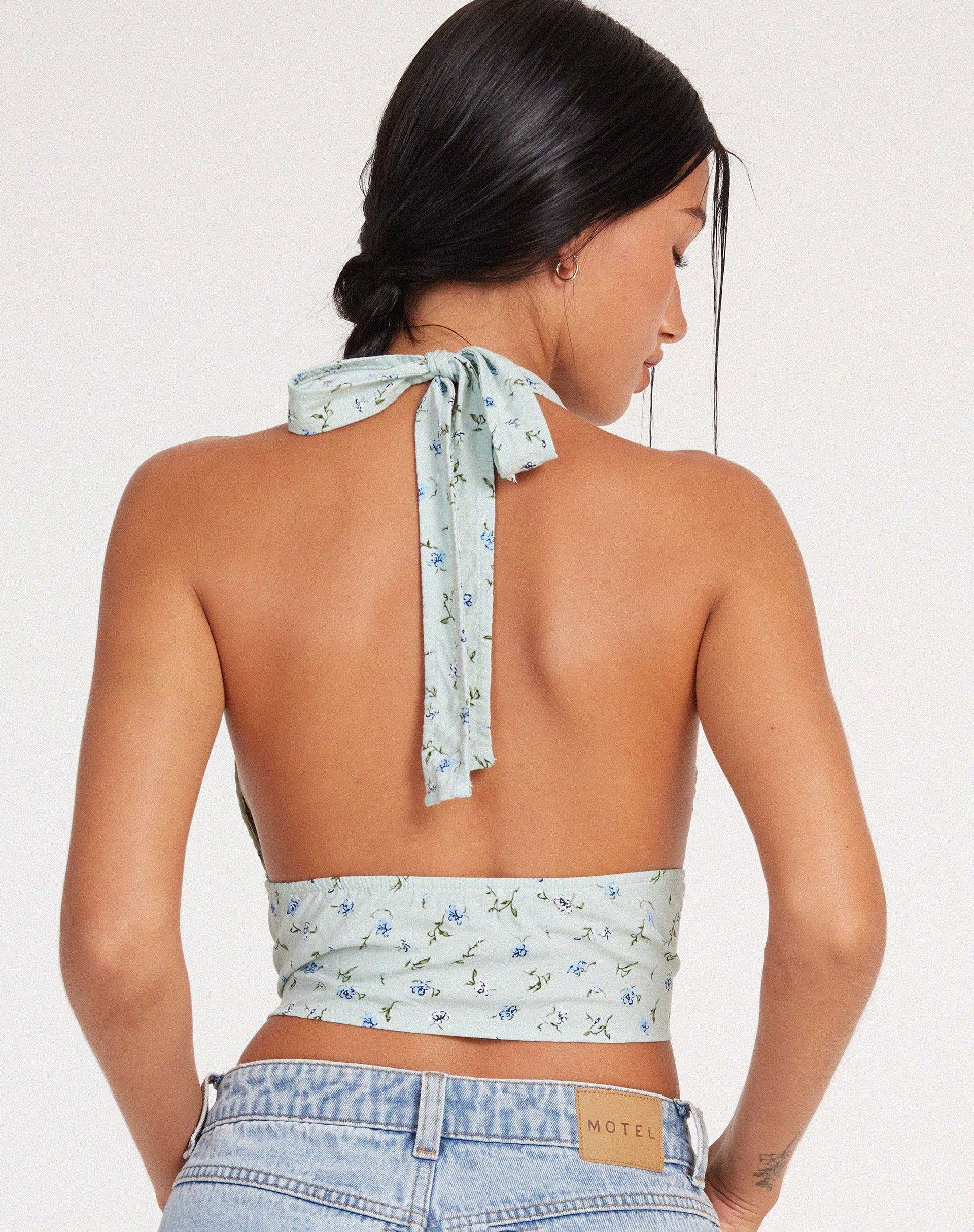Nanda Crop Top in Pretty Petal Green - Image 3