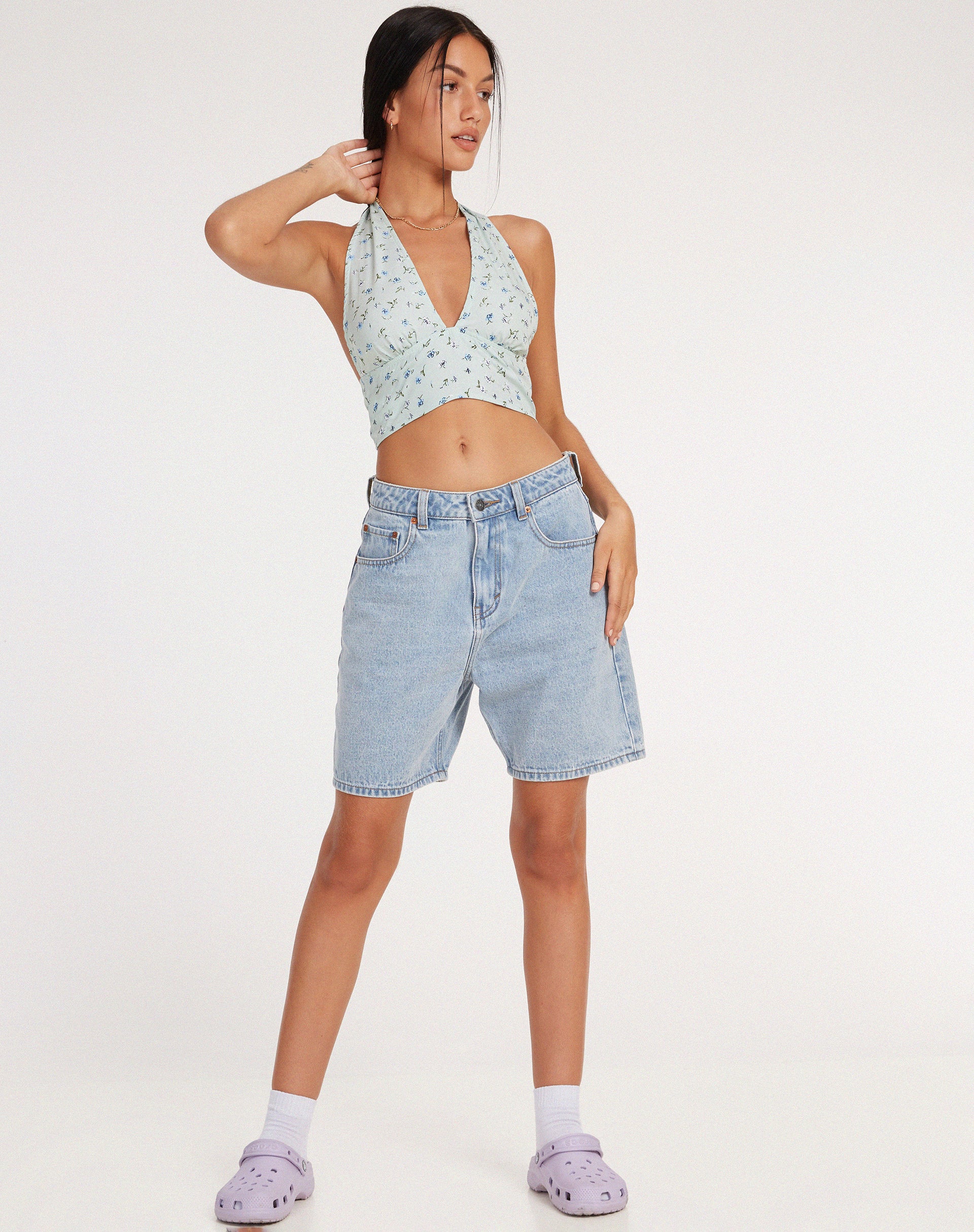 Nanda Crop Top in Pretty Petal Green - Image 6