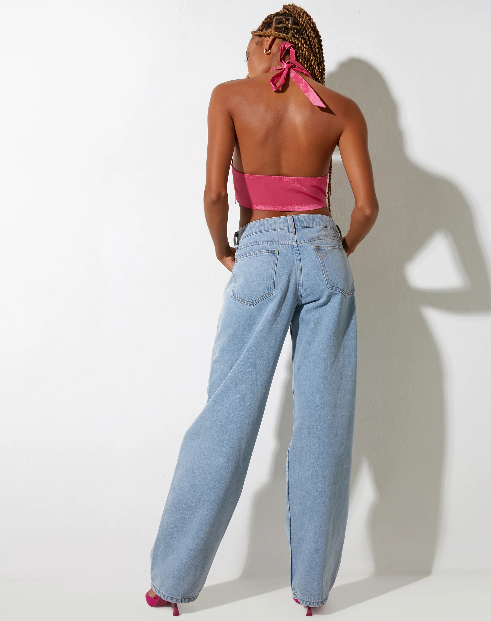 Nanda Crop Top in Satin Pink - Image 7
