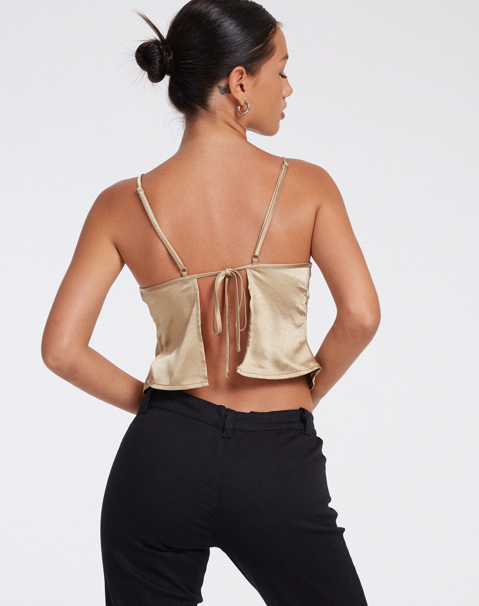Nandina Top in Satin Olive Gold - Image 2