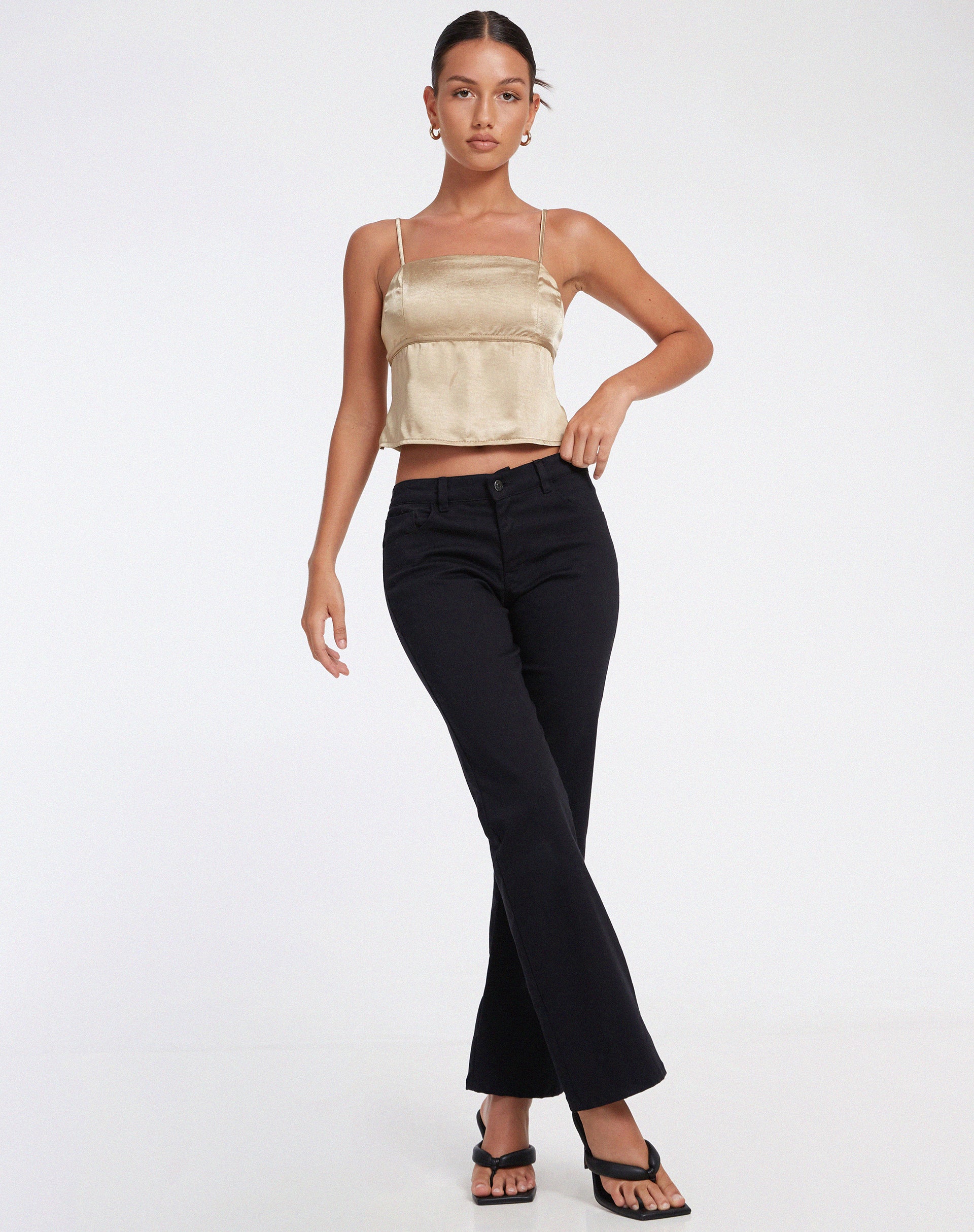 Nandina Top in Satin Olive Gold - Image 3