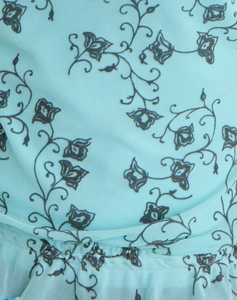 Nani Off Shoulder Top in Winding Ivy Blue - Image 5