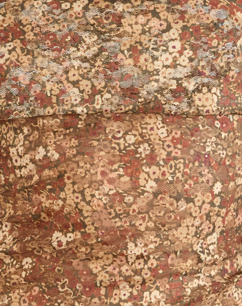 Nanila Top in Cluster Floral Brown - Image 5