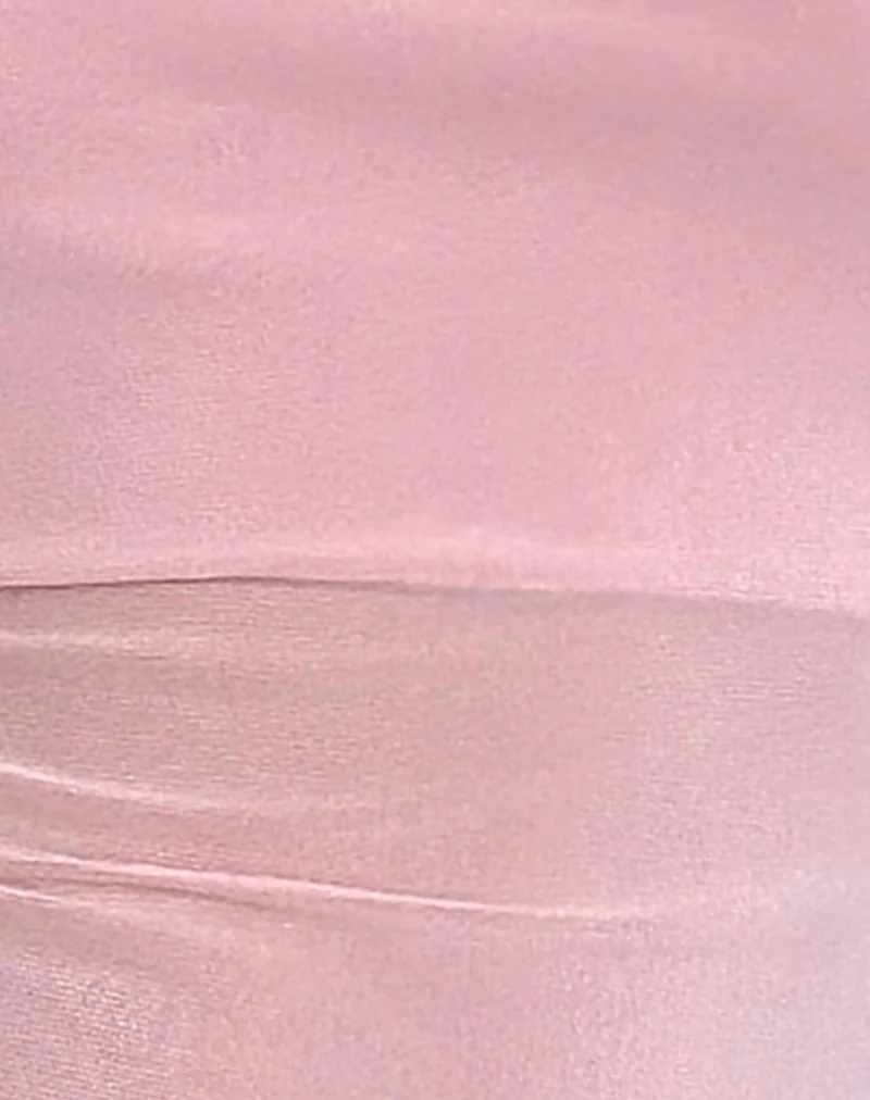 Narcissa Asymmetric Long Sleeve Top in Mesh Baby Pink - Image 5