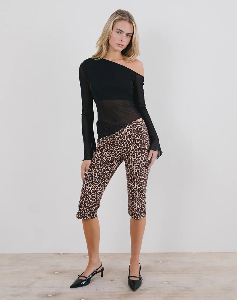 Narcissa Asymmetric Top in Mesh Black - Image 2