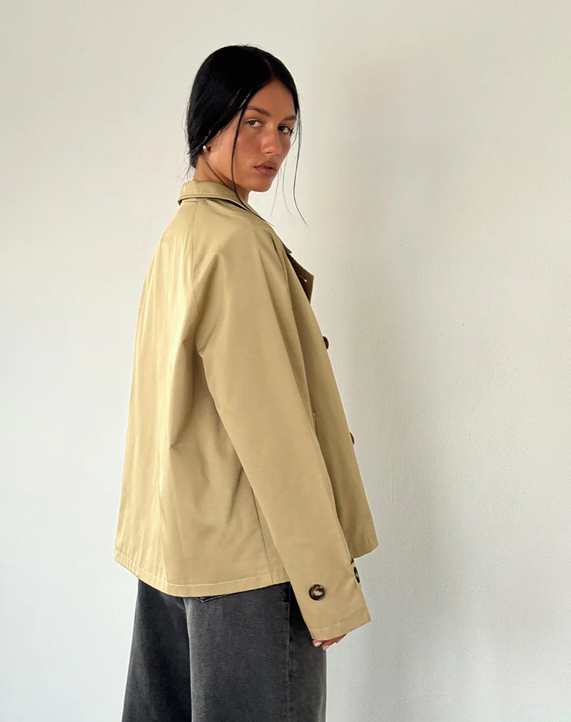 Narto Boxy Trench Jacket in Tan - Image 5