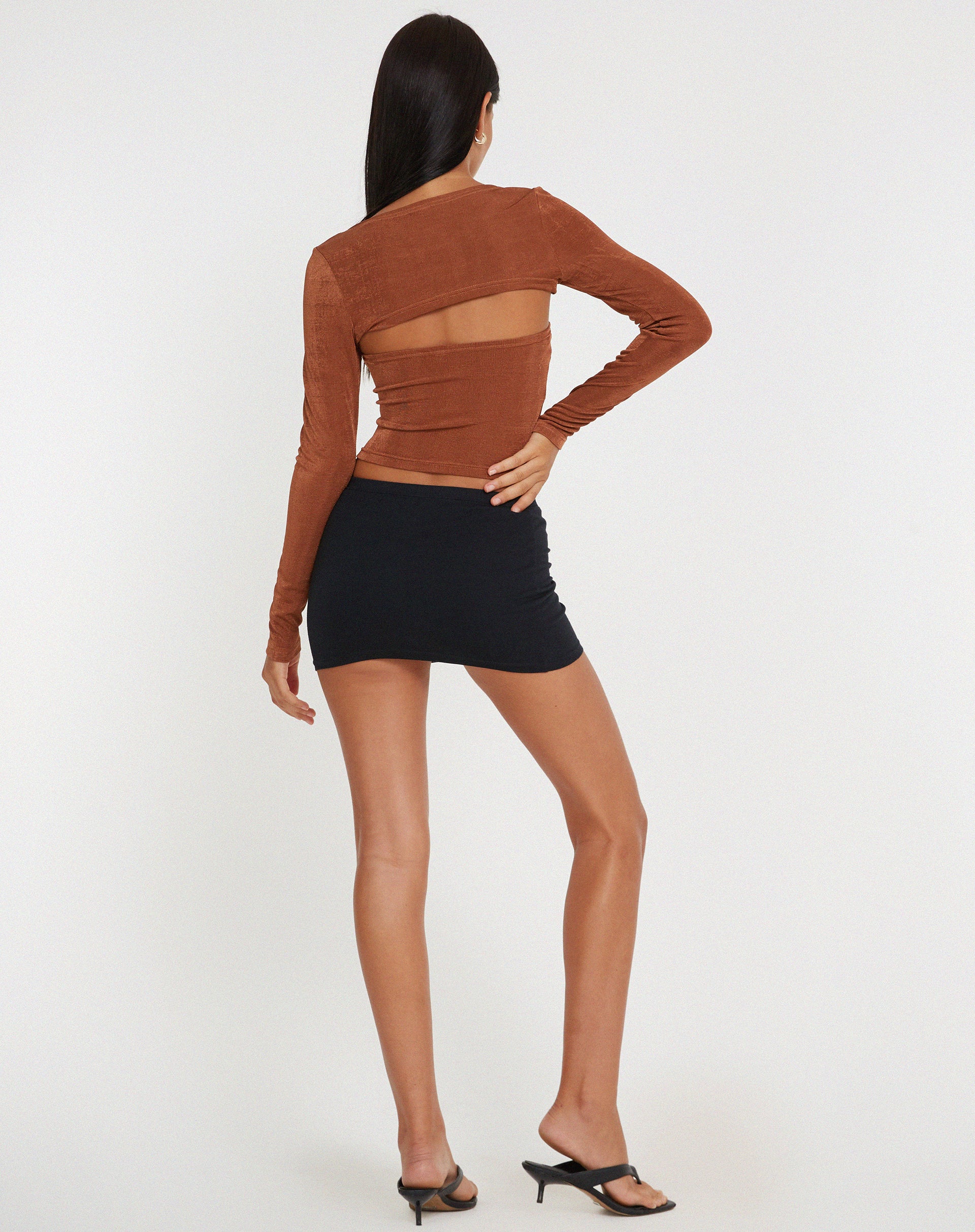 Nastra Crop Top in Brown - Image 4