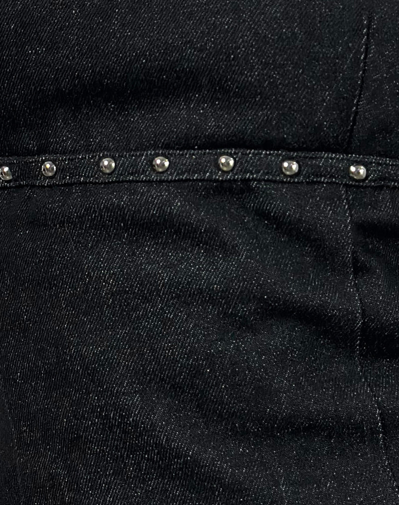Nasya Halter Top in Chambray Studs Black - Image 6