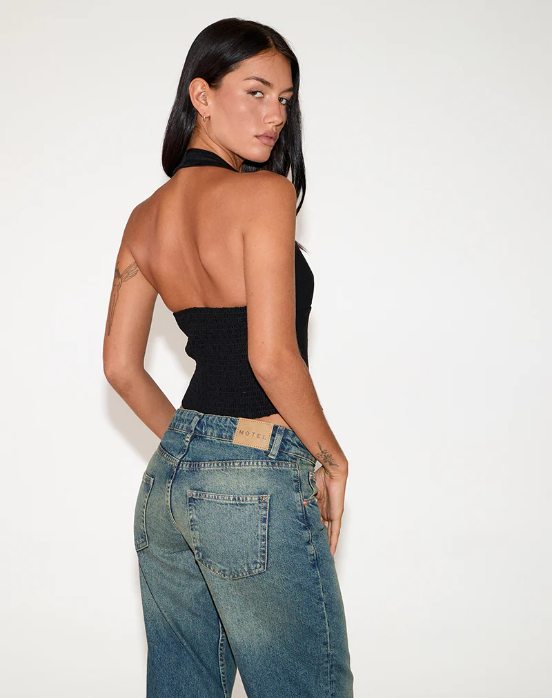 Nasya Halter Top in Tailoring Black - Image 3