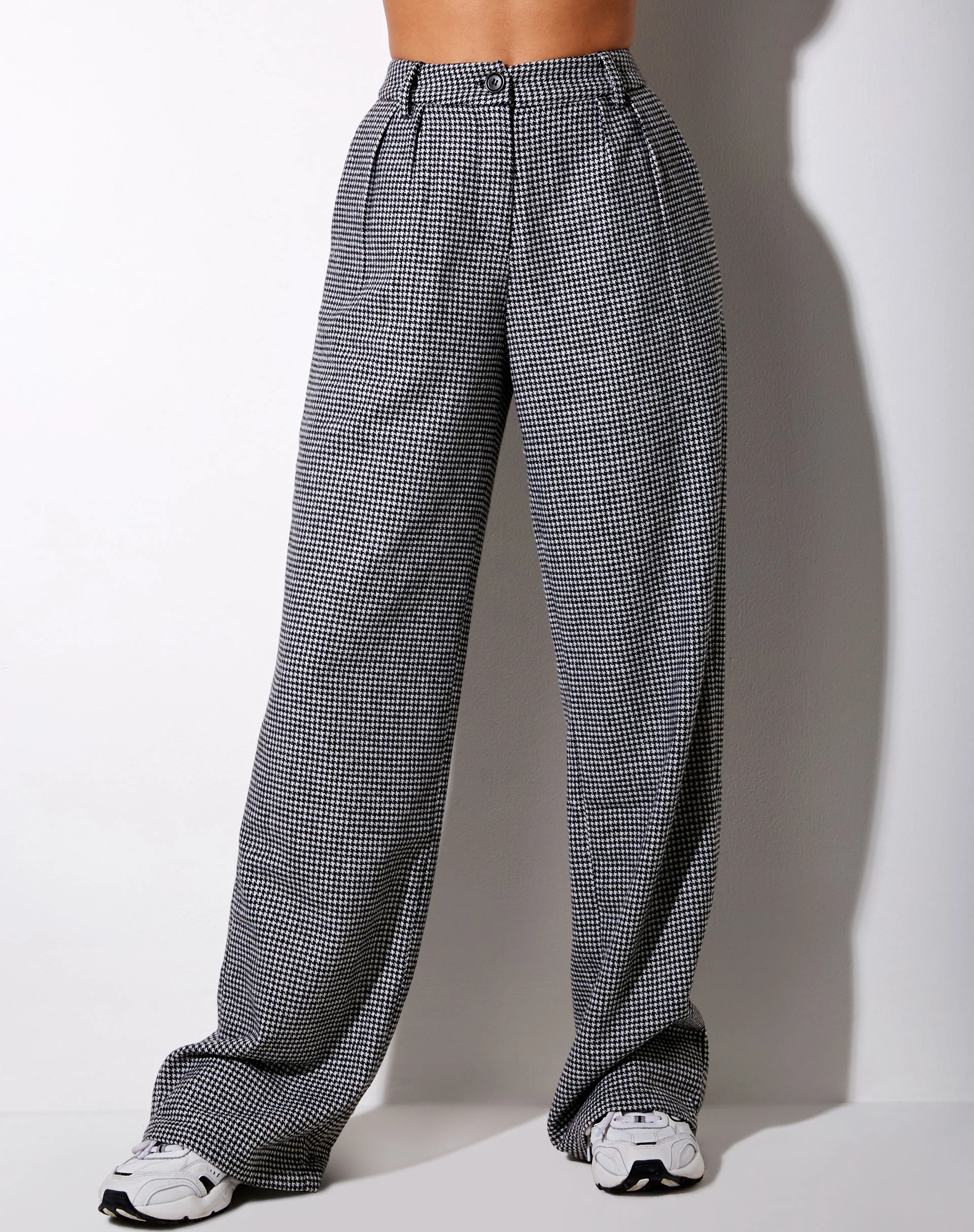 Natania Trouser in Dogtooth Black and White - Image 3