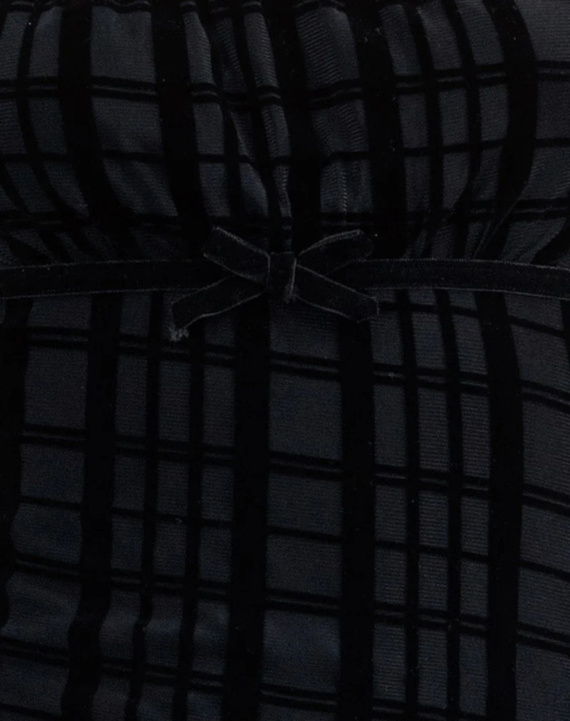 Nateda Dress in Tonal Check Flock Black - Image 6