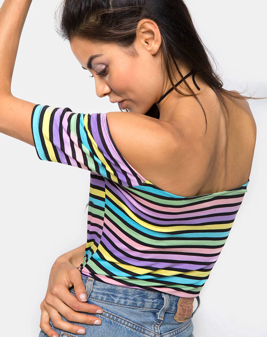 Natic Off The Shoulder Bodice in New stripe - Image 2