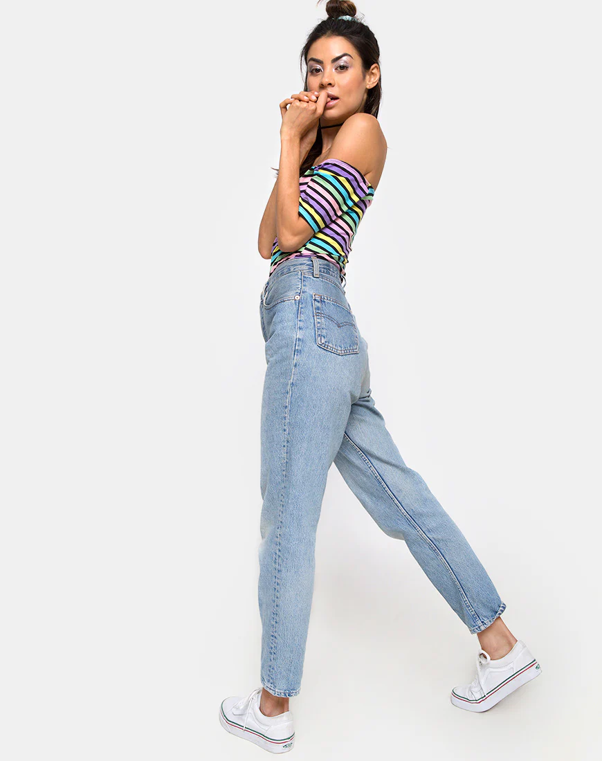 Natic Off The Shoulder Bodice in New stripe - Image 4
