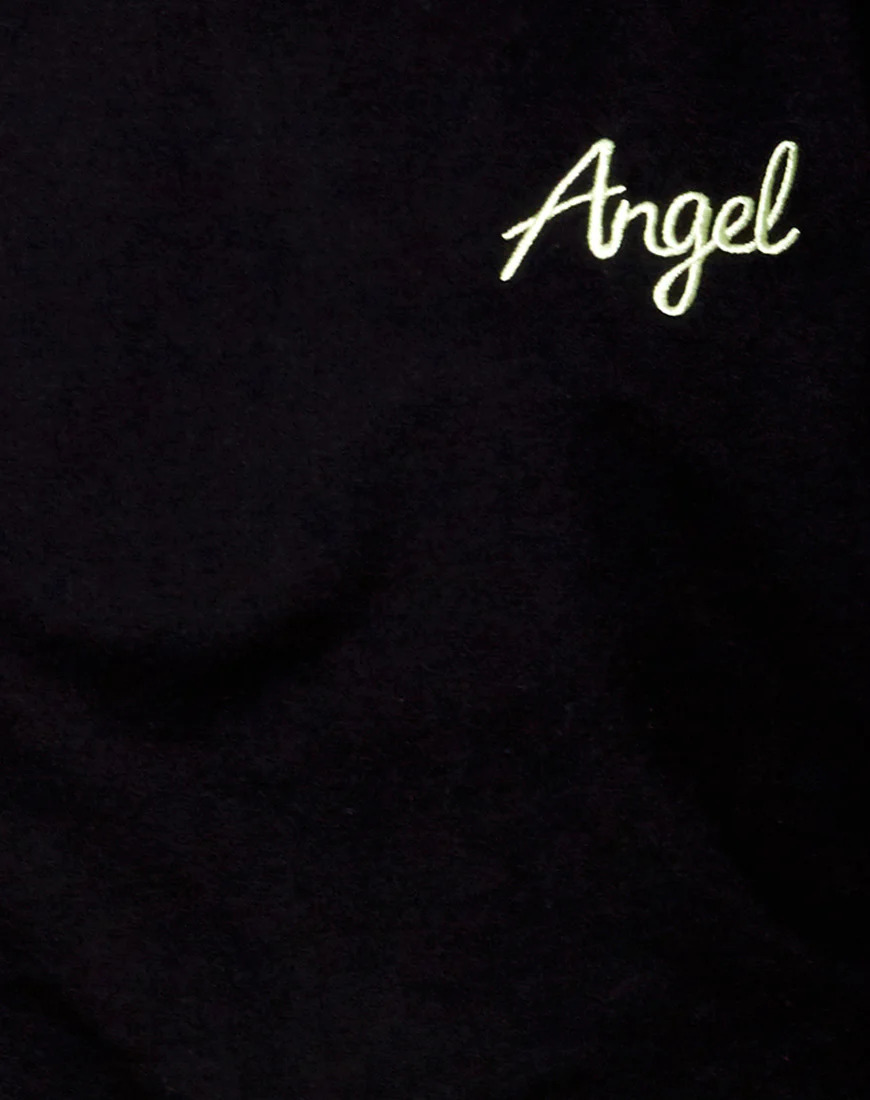 Nattan Jogger in Black 'Angel' Embro in Neon Green - Image 5