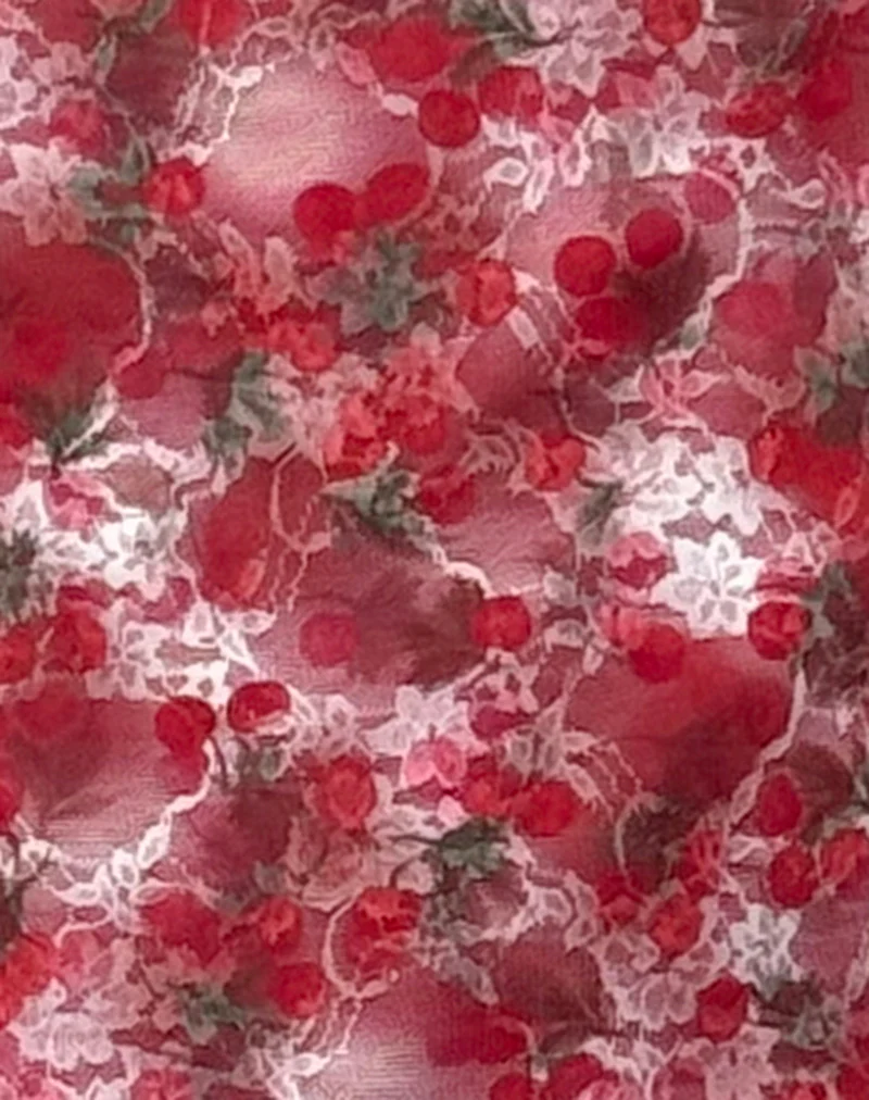 Nawari Midi Dress in Printed Lace Cherry - Image 7