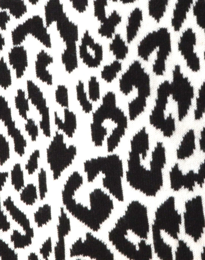 Neivie High Neck Jumper in Animal Knit - Image 6