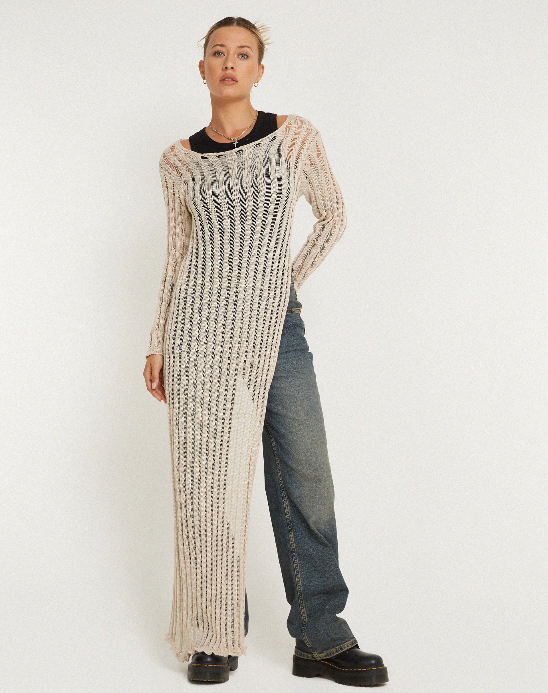 Nekici Long Sleeve Top in Natural - Image 3