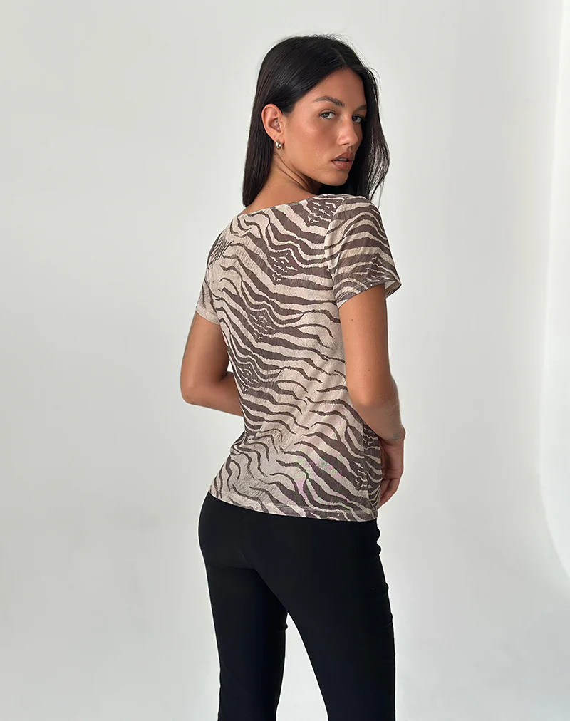 Neko Top in Mesh Wild Animal Neutral - Image 3