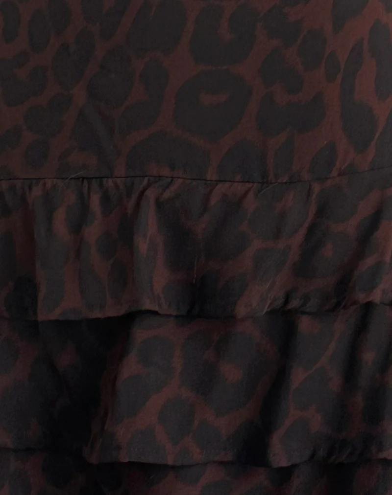 Nenita Halterneck Mini Dress in Oversize Jaguar Brown - Image 6