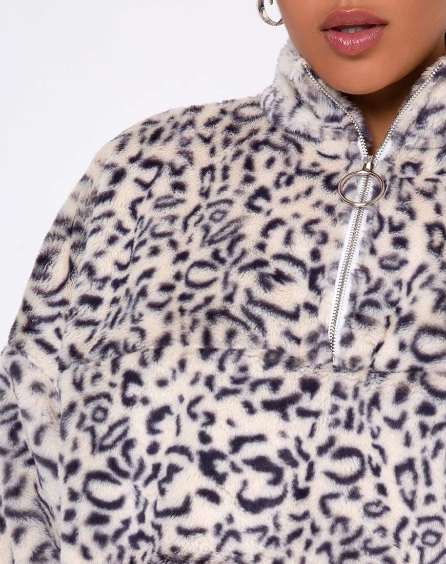 Nero Ring Pull Jacket in White Leopard - Image 8