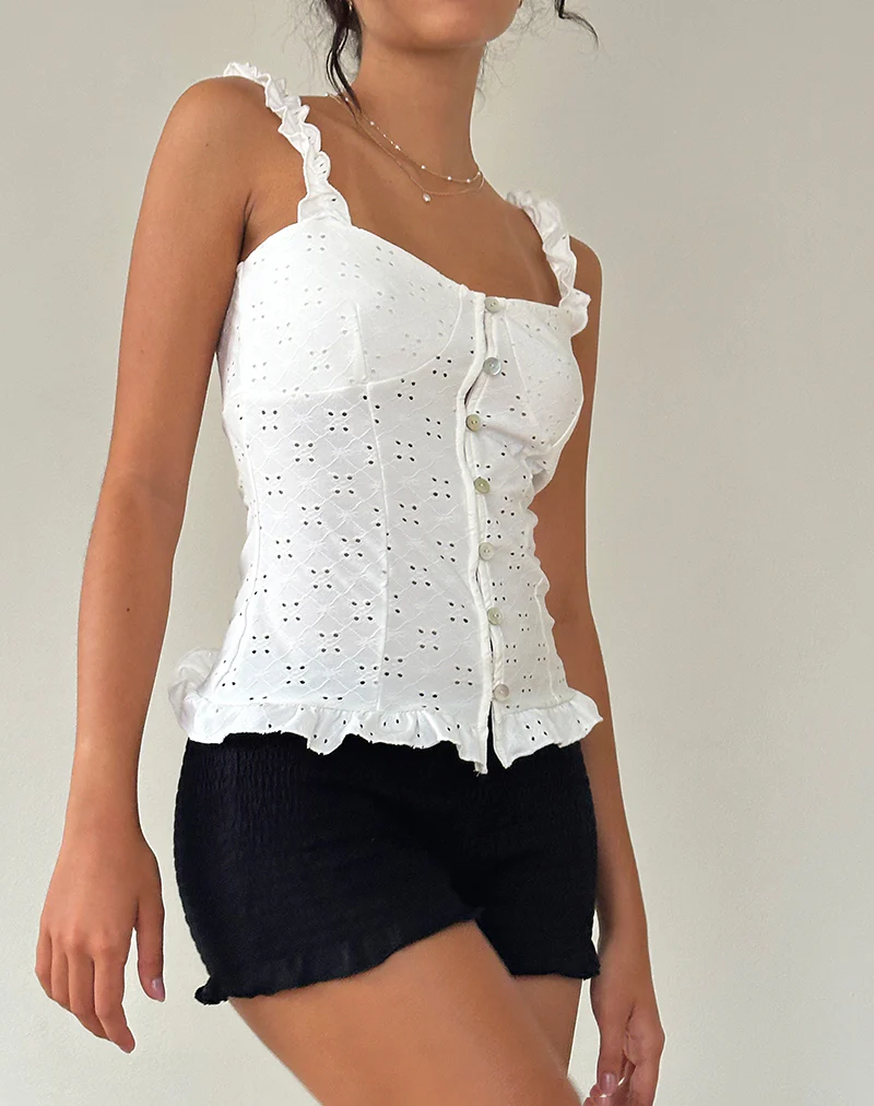 Neroli Corset Top in Broderie White - Image 3