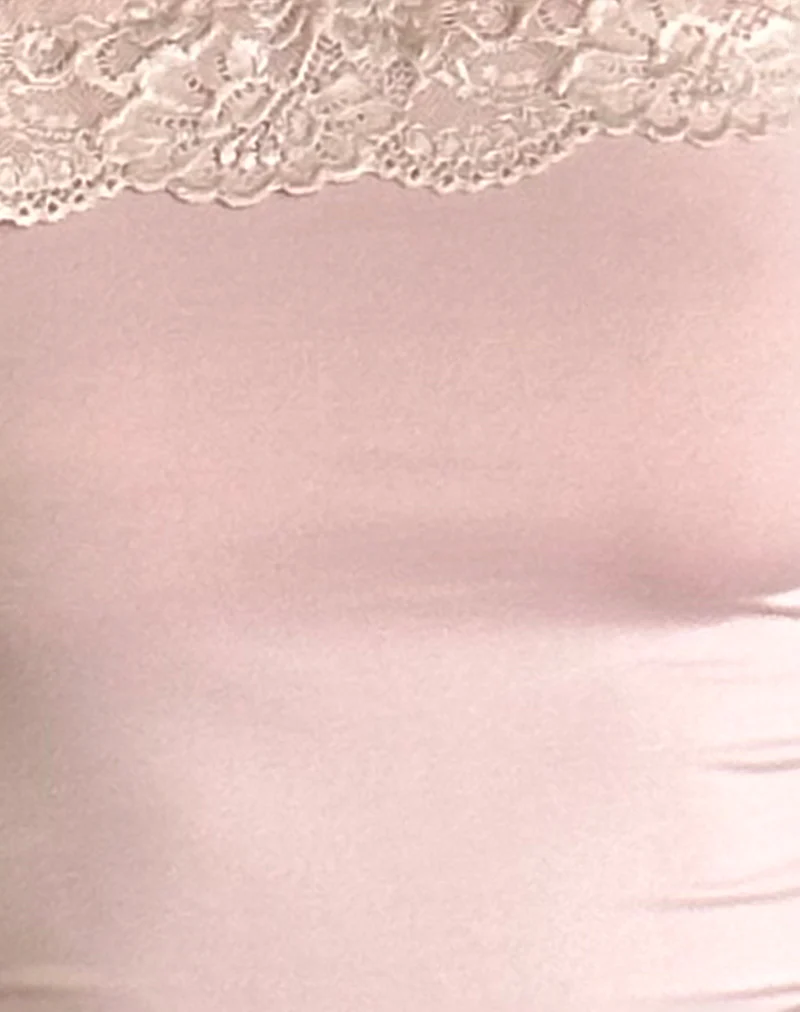 Nesel Bardot Top in Slinky Baby Pink - Image 4