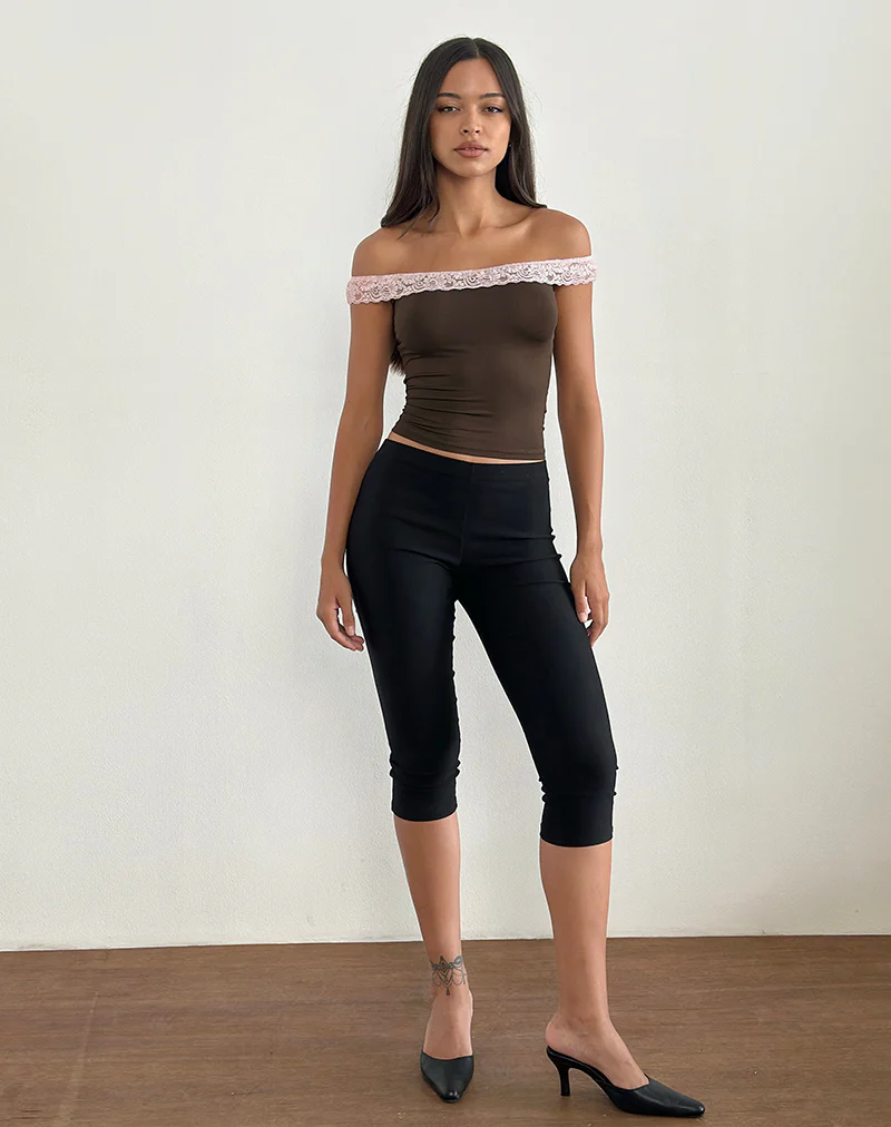 Nesel Top in Brown Slinky Lace Pink - Image 4