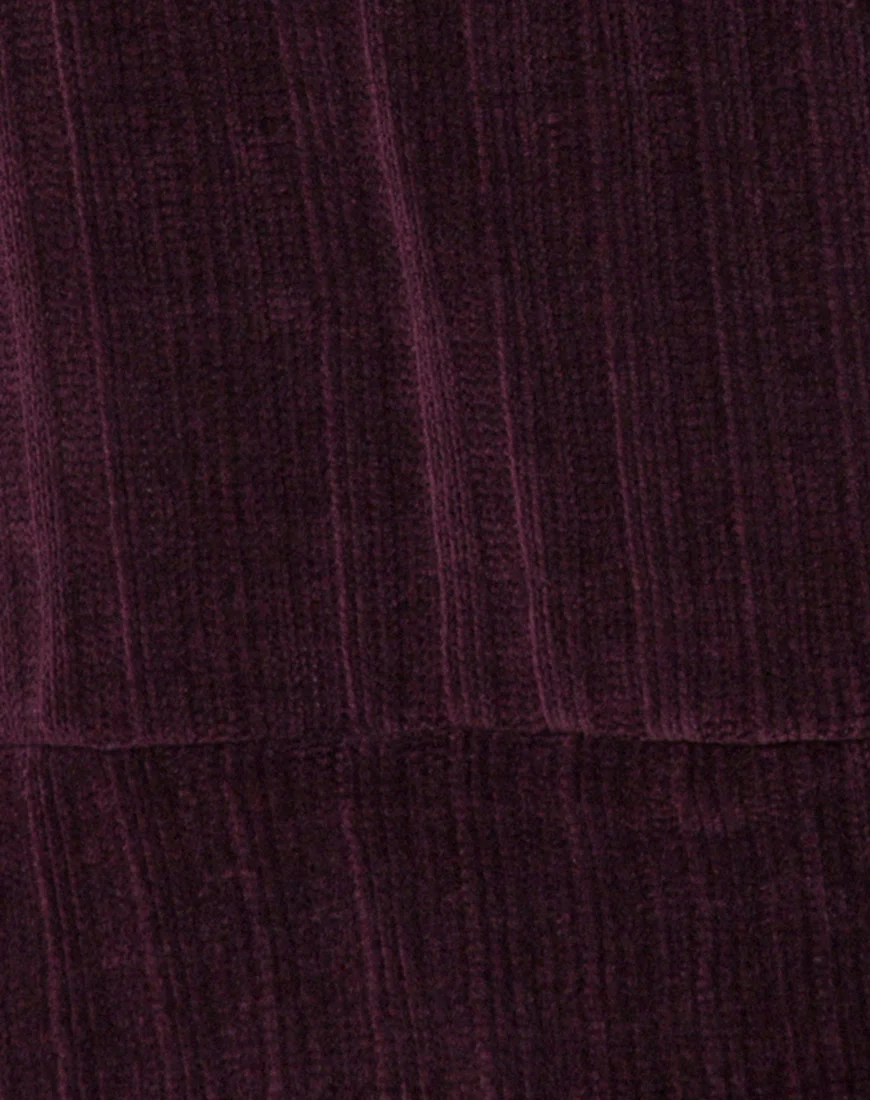 Neve Oversize Jumper Dress in Chenille Plum - Image 5