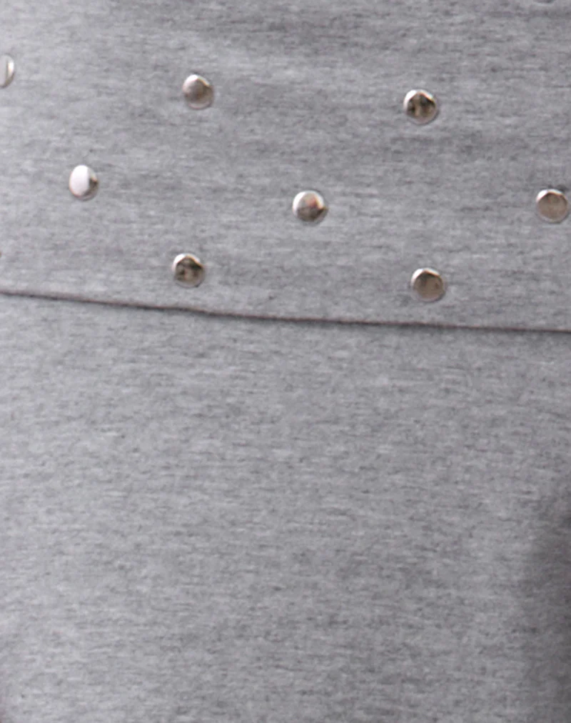 Nevivi Foldover Trouser in Studded Grey Marl - Image 5