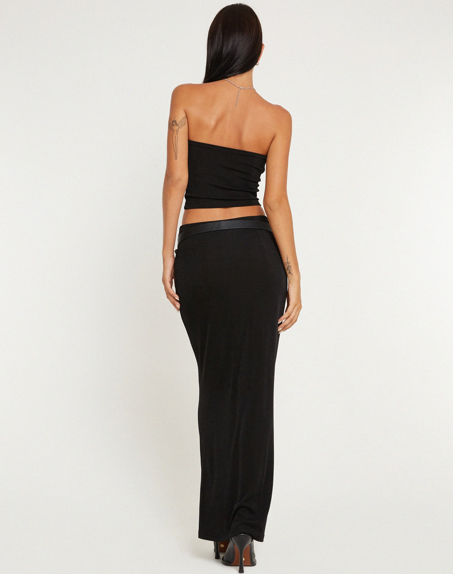 Tulus Low Rise Maxi Skirt in Black - Image 5