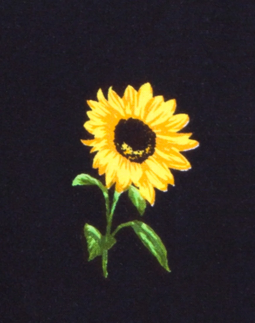 Newlda Crop Top in Ditsy Sunflower - Image 5