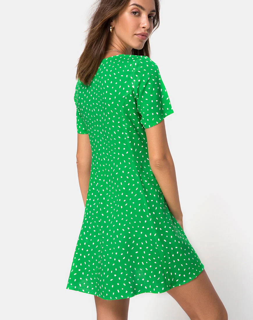 Neyka Dress in Mini Diana Dot Green - Image 2