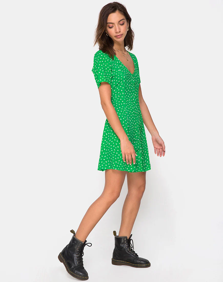 Neyka Dress in Mini Diana Dot Green - Image 3