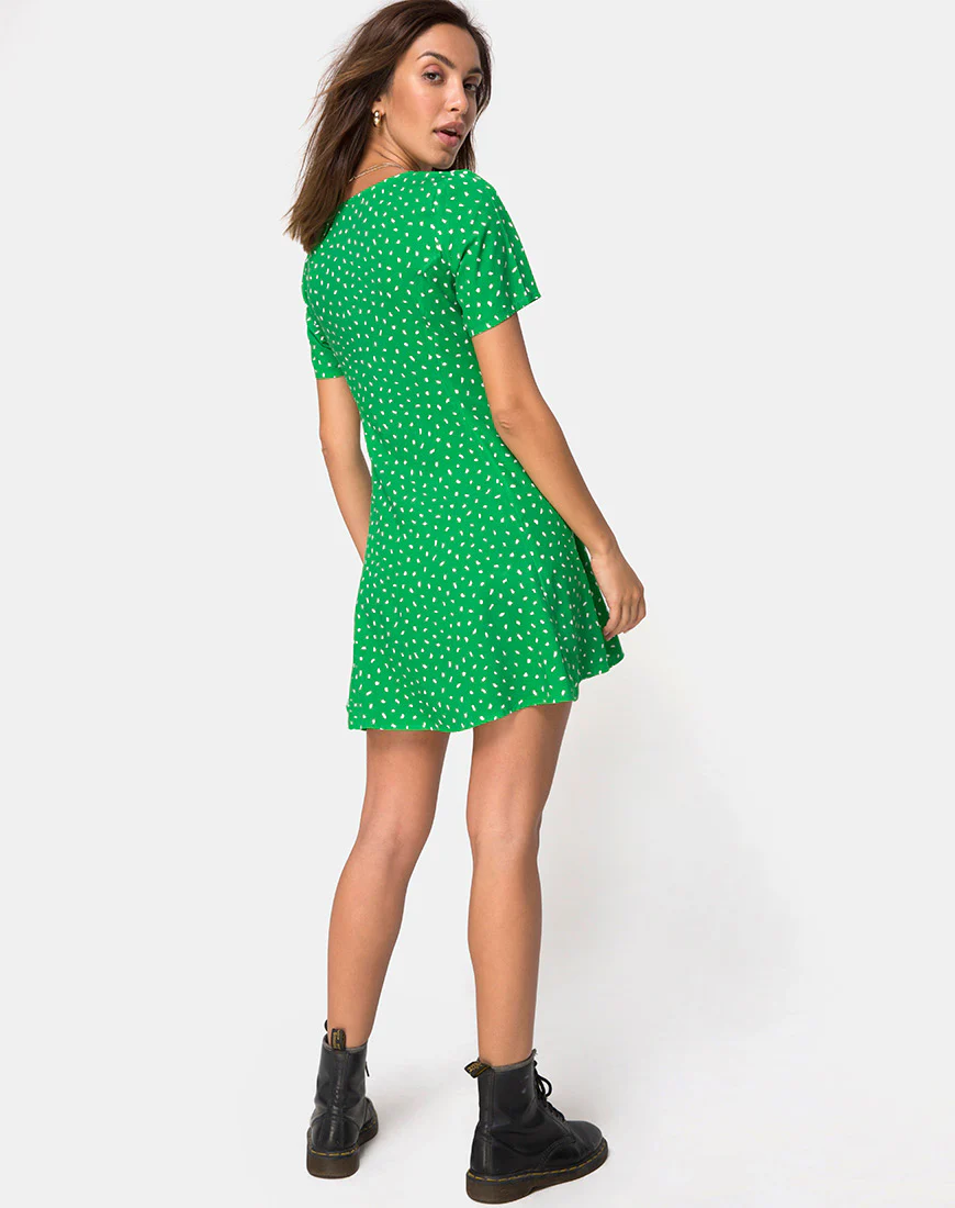 Neyka Dress in Mini Diana Dot Green - Image 4