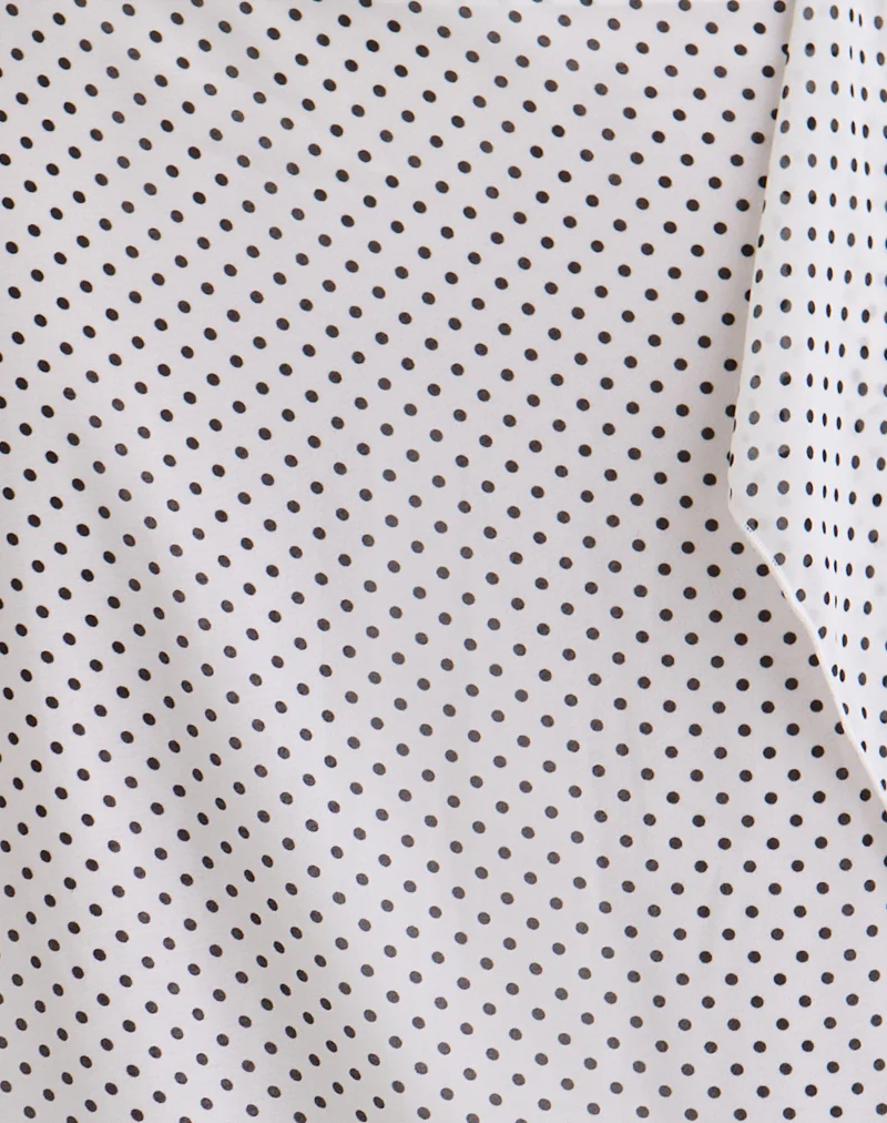 Neza Midi Skirt in White Basic Polka Black - Image 6