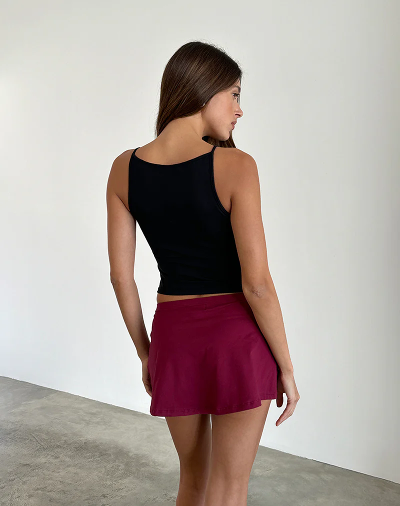 Nidya Aline Mini Skirt in Burgundy - Image 5