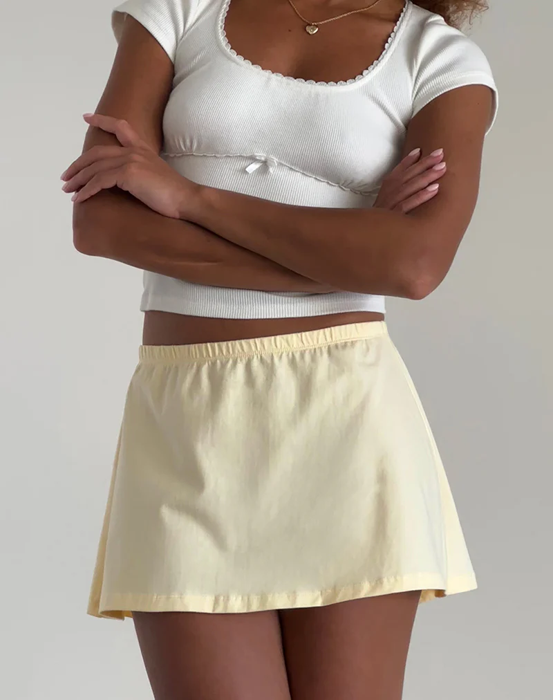 Nidya A-Line Mini Skirt in Buttermilk - Image 2