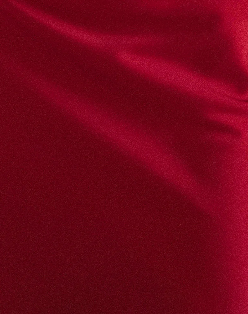 Nidya A-line Mini Skirt in Dark Red - Image 6