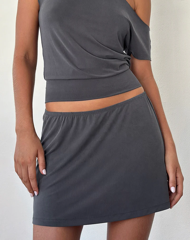 Nidya Mini Skirt in Dark Grey - Image 4