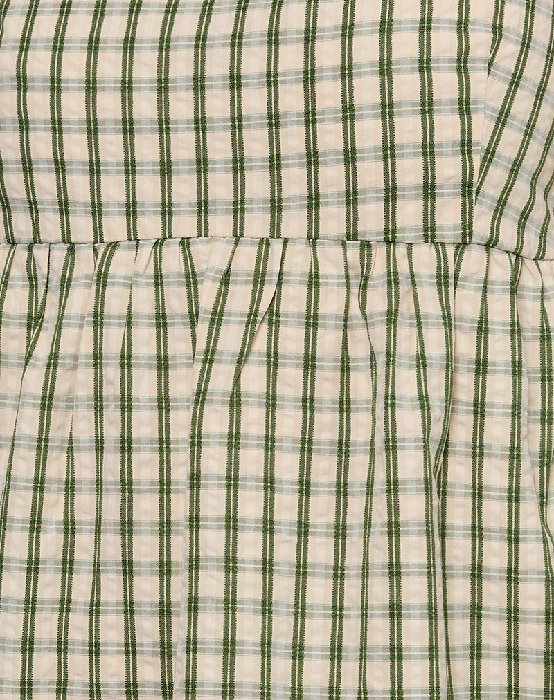 Nikita Mini Dress in Green Check - Image 5