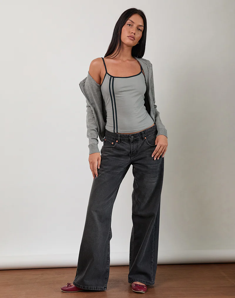 Nilaso Vest Top in Grey with Tapshoe Binding - Image 3