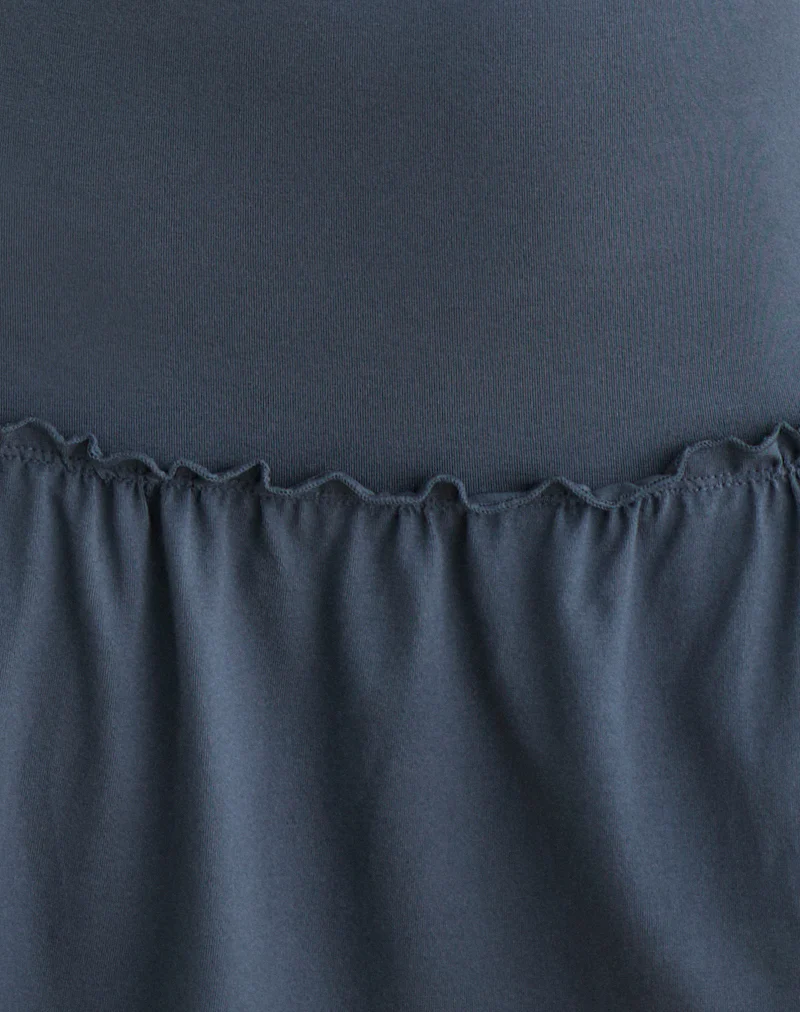 Nilima Cowl Neck Mini Dress in Rayon Jersey Ocean Storm - Image 6