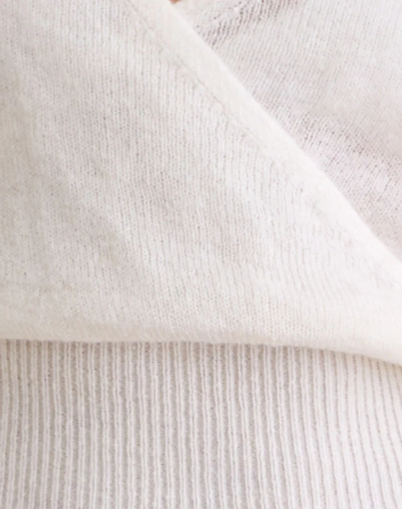 Nilza Wrap Top in Knit Off White - Image 5