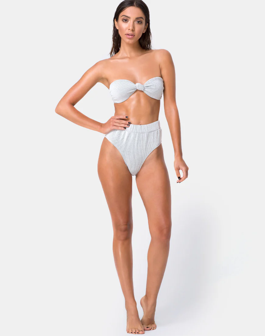 Nima Bikini Top in Crinkle Rib White - Image 4
