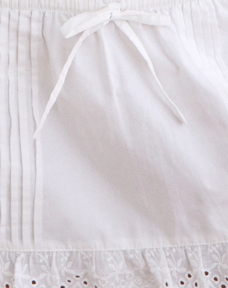 Ninon Mini Skirt in Poplin White - Image 6
