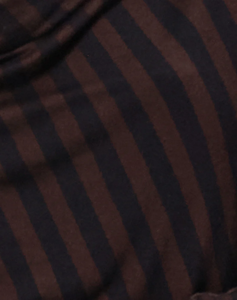 Nirmala Top in Diagonal and Mini Stripe Maroon - Image 6