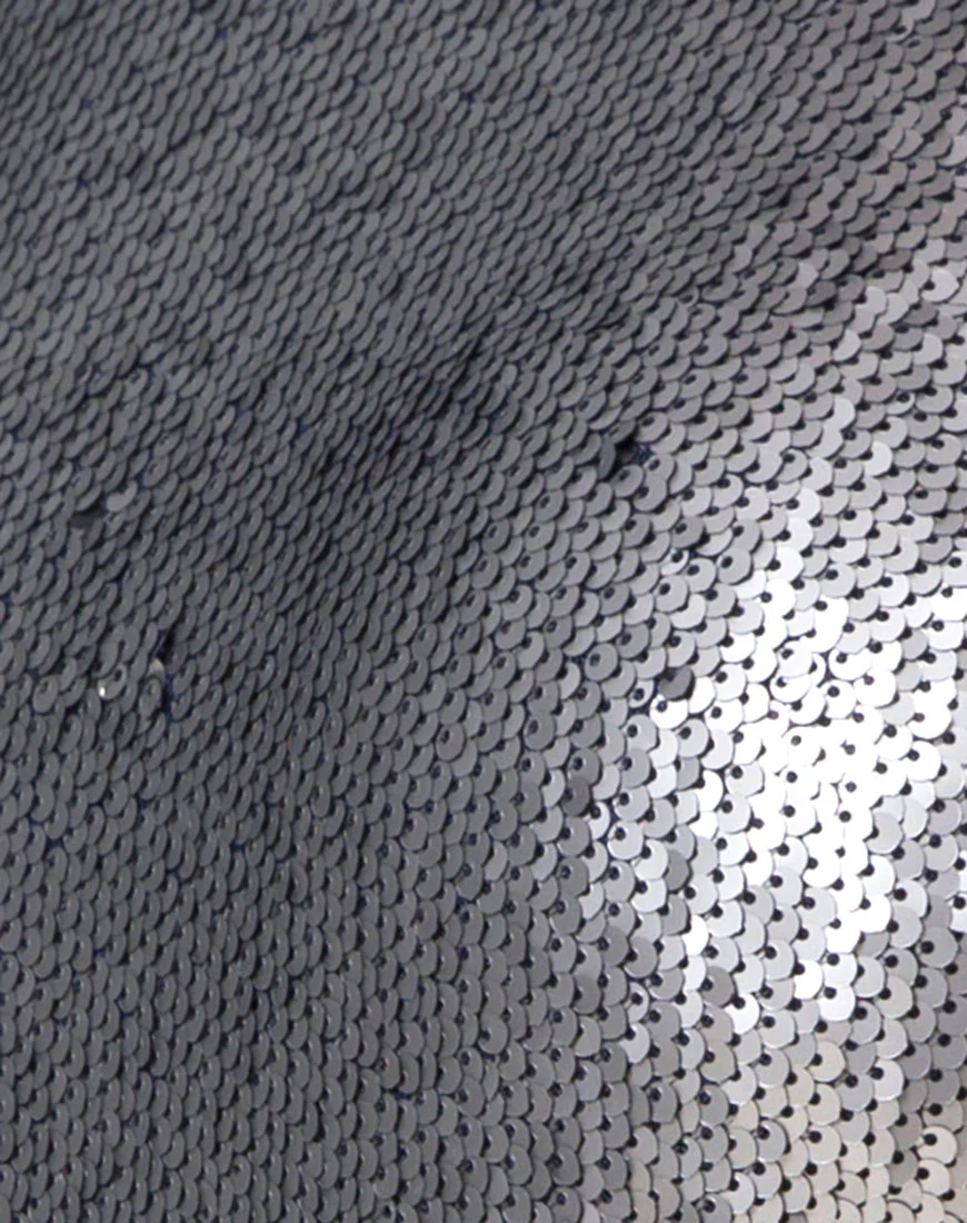 Nix Bodice in Fishcale Matte Sequin Silver - Image 5