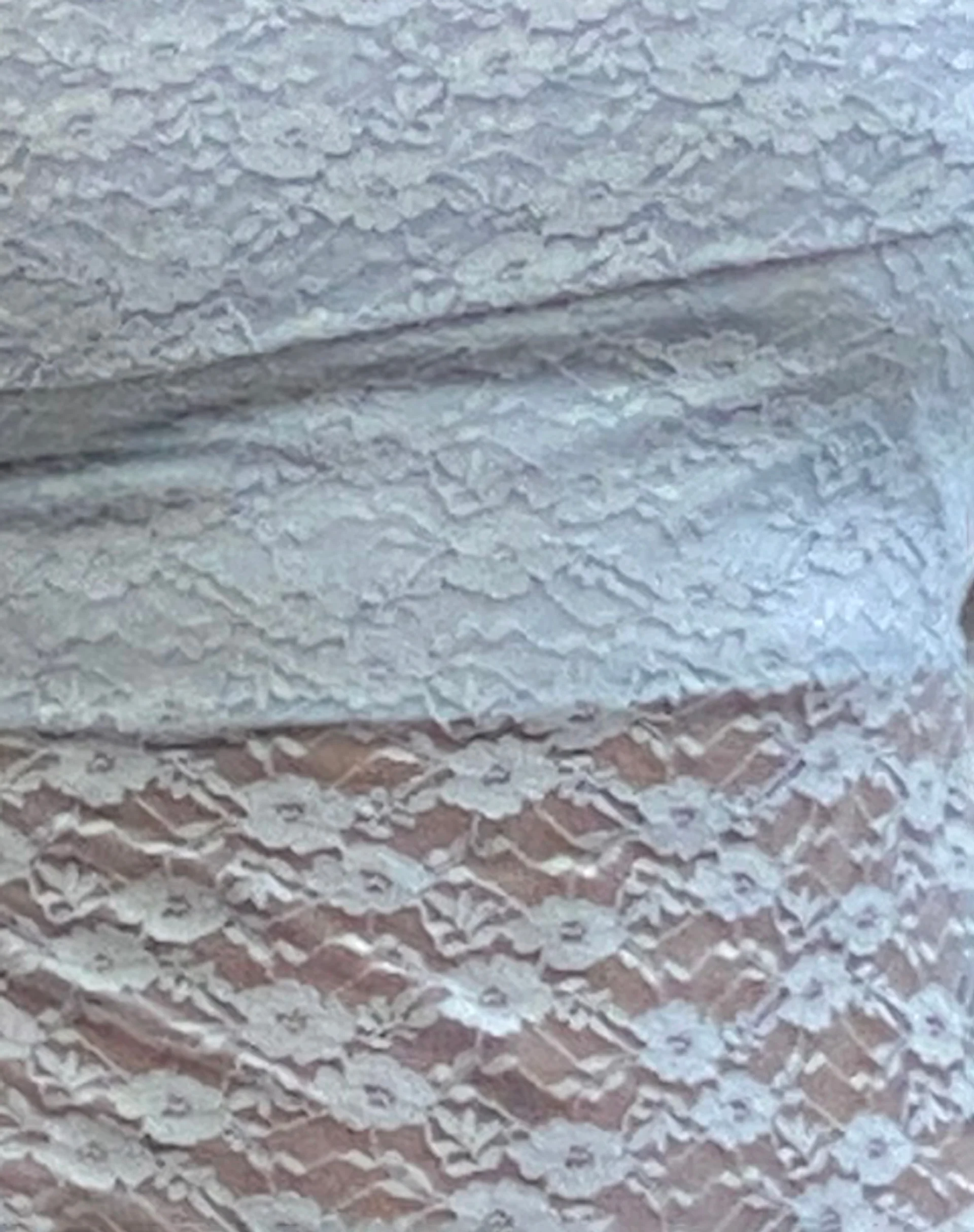 Nixie Long Sleeve Bardot Top in Lace Light Blue - Image 6